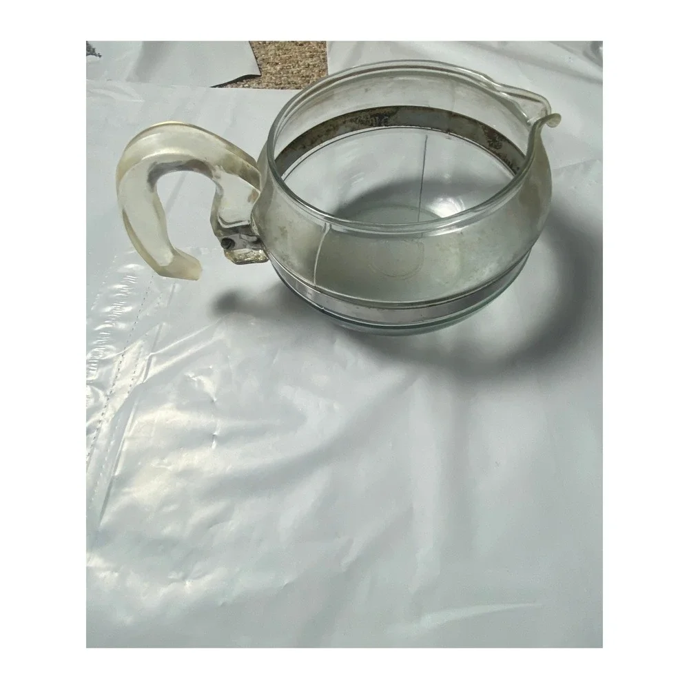 Vintage Clear Glass Creamer Pitcher with Handle & Pour Spout 1 Cup